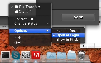 impedir que o skype abra na inicialização do mac
