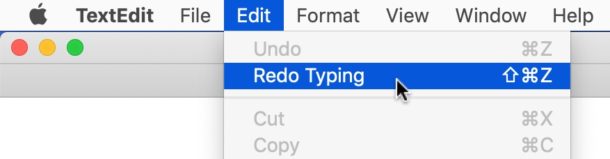 Como refazer no Mac usando o menu Editar