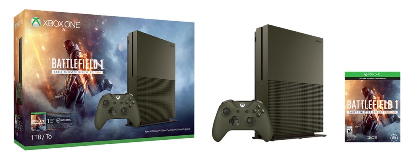 Paquete de edición especial de Xbox One S Battlefield 1