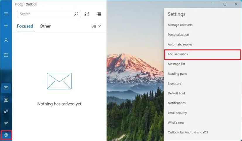 Configuración de la aplicación de correo electrónico