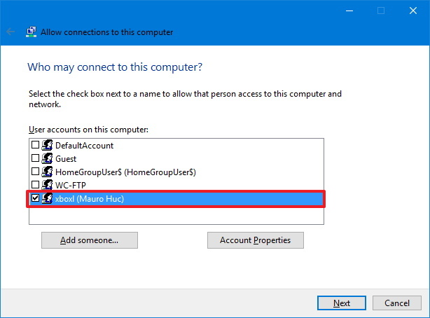 Configuración de usuario de VPN en Windows 10