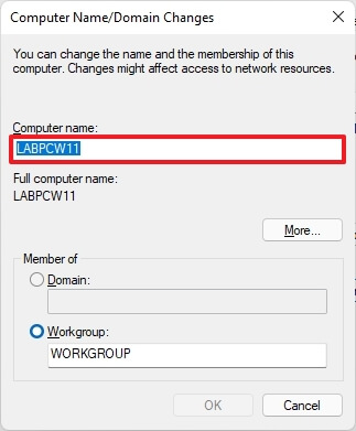 Cambia el nombre de tu computadora en Windows 11