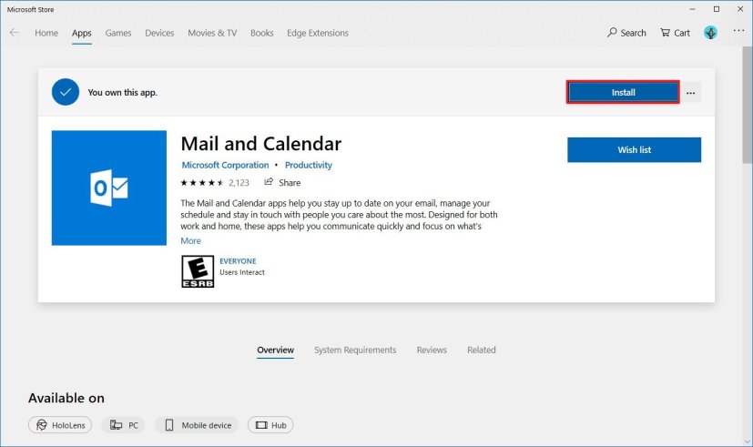 Vuelva a instalar la aplicación de correo predeterminada en Windows 10