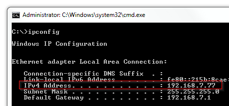 Windows - Símbolo del sistema (CMD) ipconfig