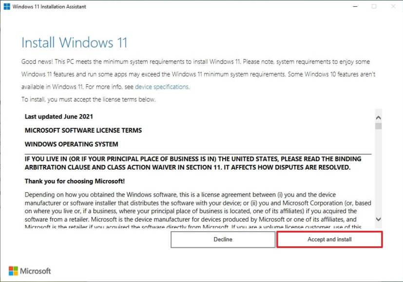 Asistente de actualización de Windows 11