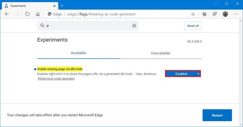 Microsoft Edge habilita el código QR