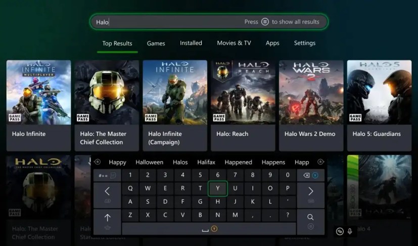 La nueva página de búsqueda de Xbox