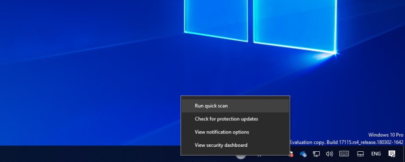 Windows Defender icon options