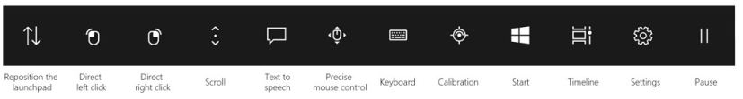 Eye Control launchpad on Windows 10