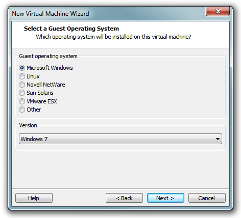 VMware Workstation 8: seleccione su sistema operativo