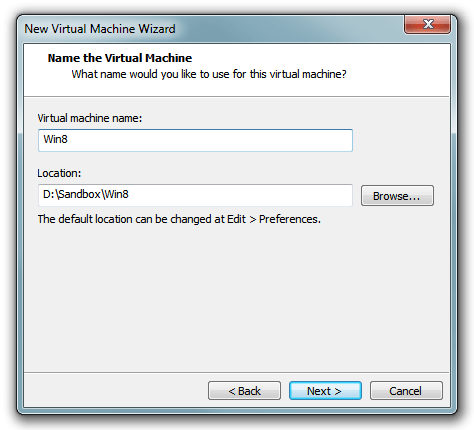VMware Workstation 8 - Asigne un nombre a su máquina virtual Windows 8