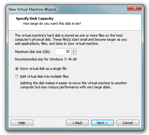 Capacidad de disco de VM de Windows 8 en VMware