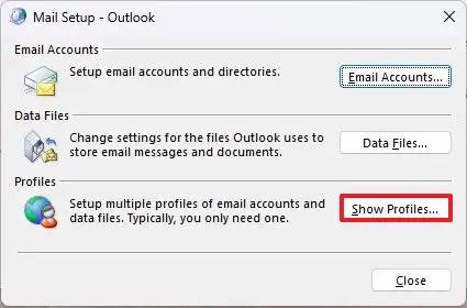 Configuración del perfil de Outlook