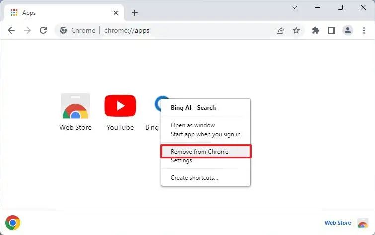 Quitar Bing AI de Chrome
