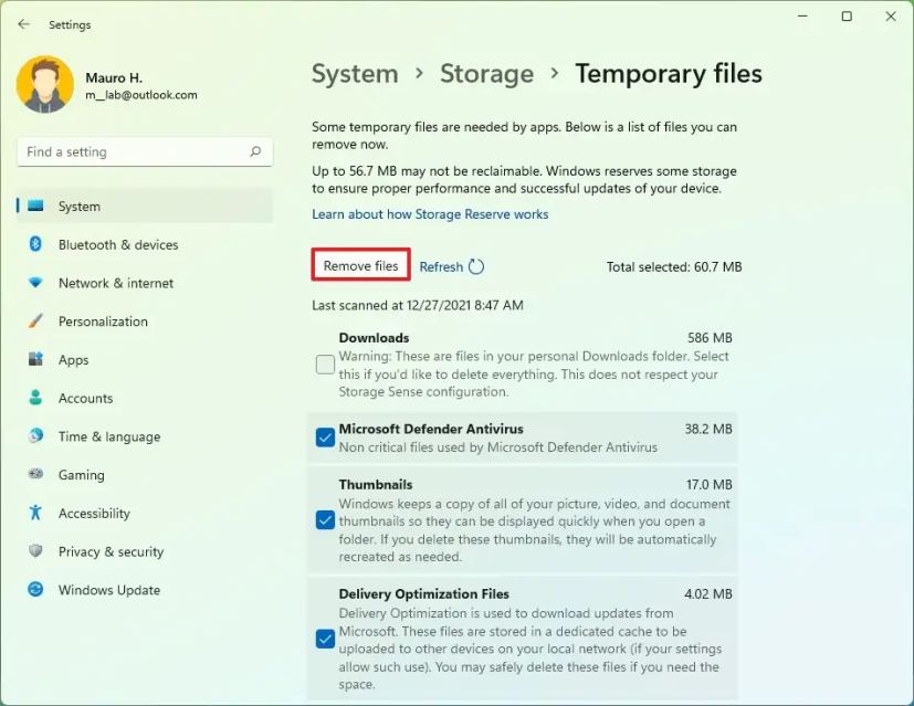 Eliminar archivos temporales de Windows 11