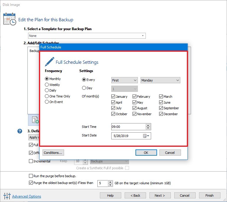 Configure el programa de copia de seguridad en Windows 10