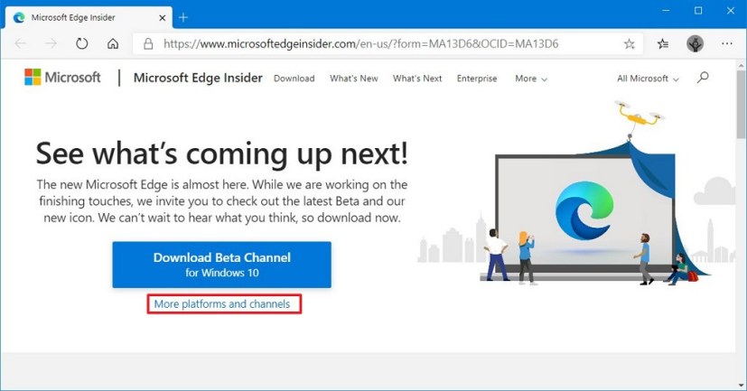 Sitio web de Microsoft Edge Insider