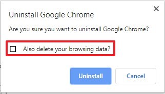 Borre los datos de su perfil cuando elimine Chrome de Windows 10